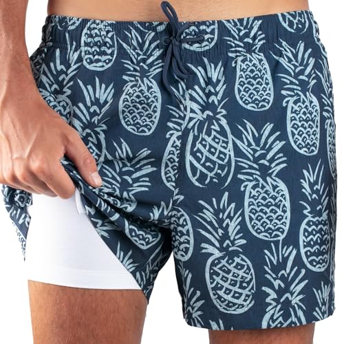 Men's Pineapple 5" Stretch Swim Trunks