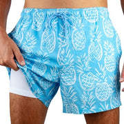Men's Pineapple 5" Stretch Swim Trunks