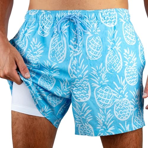 Men's Pineapple 5" Stretch Swim Trunks