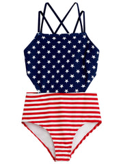 Girls' America Cut-Out 1-pc Swimsuit