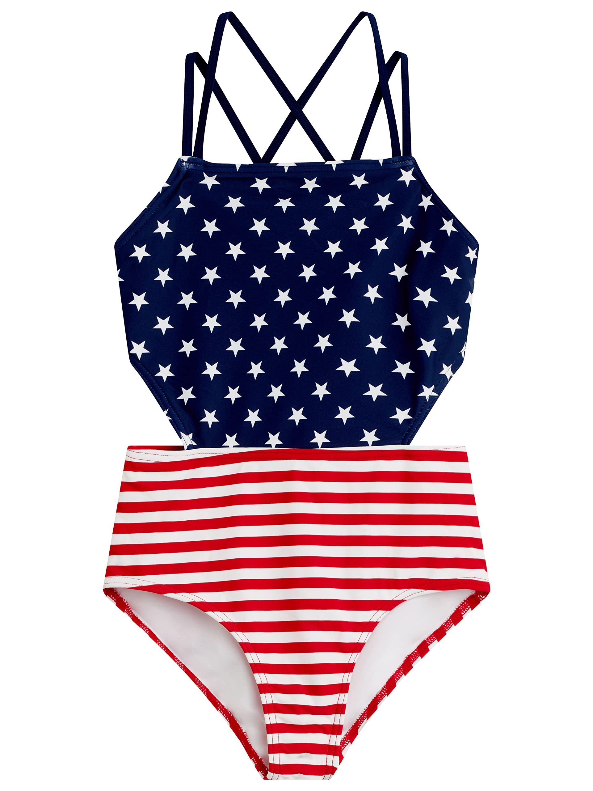 Girls' America Cut-Out 1-pc Swimsuit