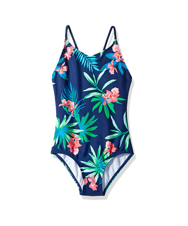 Summer Fun: Floral 1-Piece Swimsuit for Girls