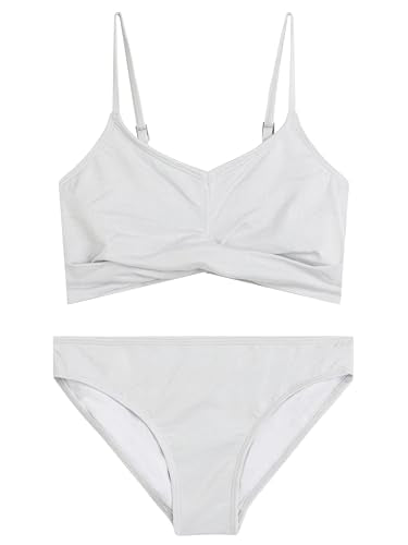 Girls' Sparkle Solid Twist Bikini