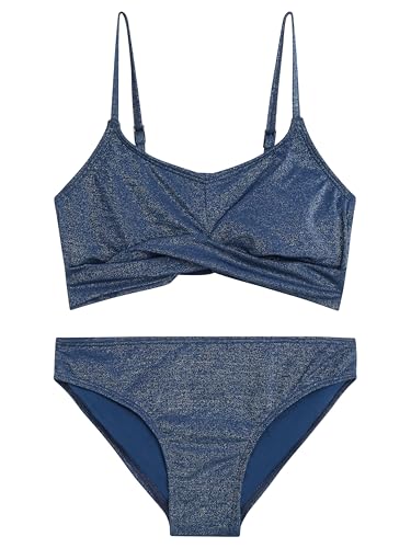 Girls' Sparkle Solid Twist Bikini