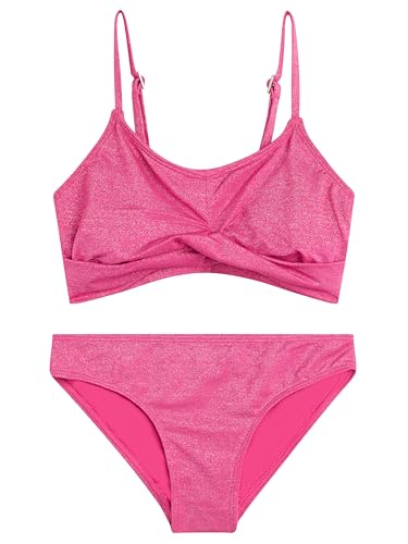 Girls' Sparkle Solid Twist Bikini