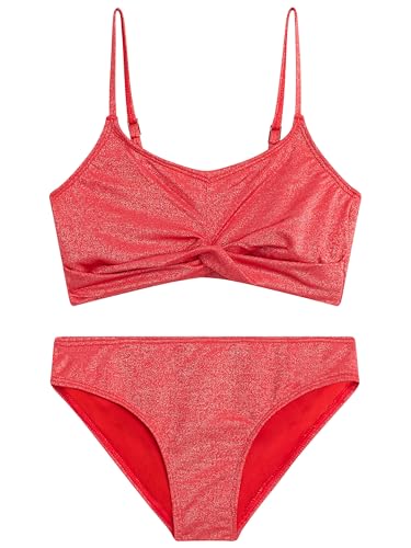 Girls' Sparkle Solid Twist Bikini