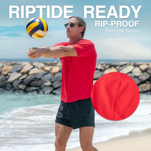 Men's Solid Short Sleeve Swim Shirts