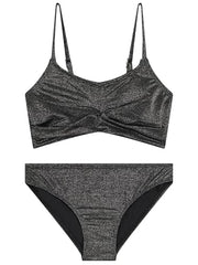 Girls' Sparkle Solid Twist Bikini
