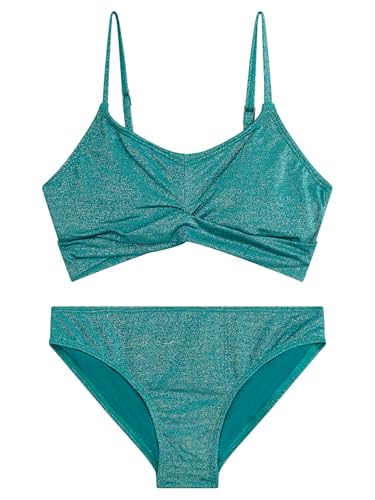 Girls' Sparkle Solid Twist Bikini