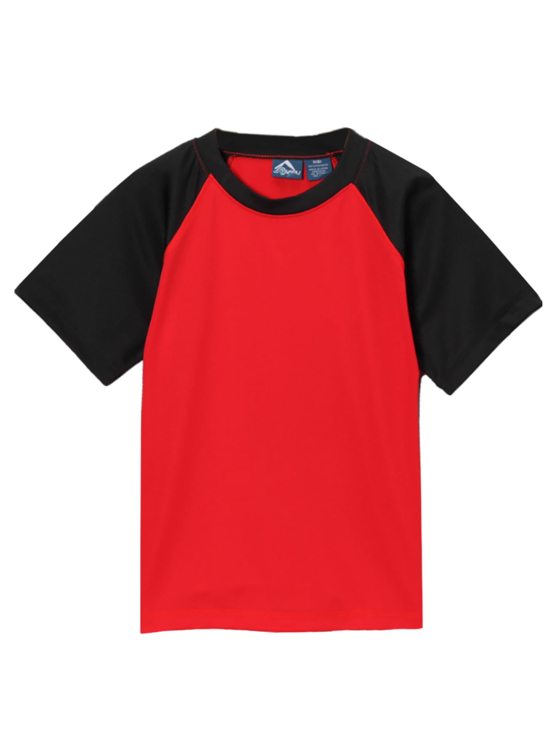 Boys' Contrast Short Sleeve Swim Shirts