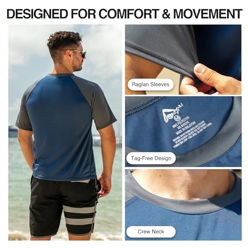 Men's Contrast Short Sleeve Rashguard