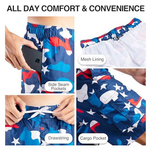 Men's Flag Camo 9" Swim Trunks