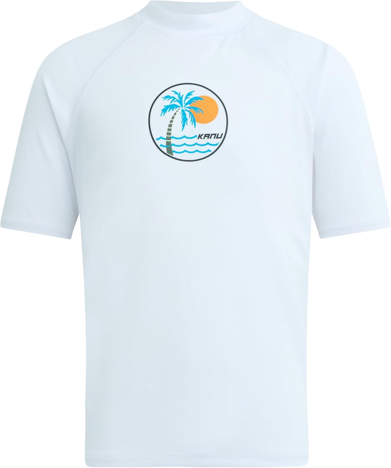 Boys' Palm Short Sleeve Rashguard — White