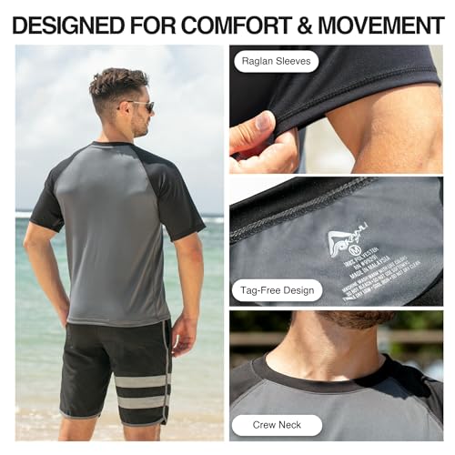 Men's Contrast Short Sleeve Rashguard