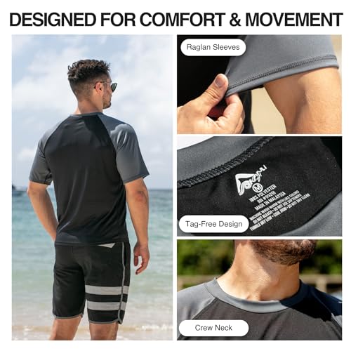 Men's Contrast Short Sleeve Rashguard