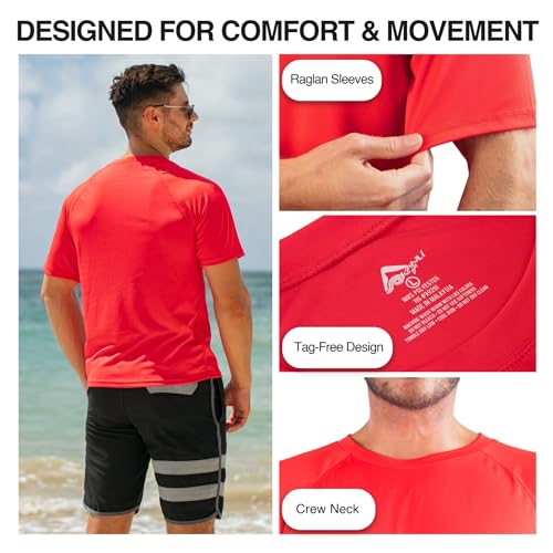 Men's Solid Short Sleeve Swim Shirts