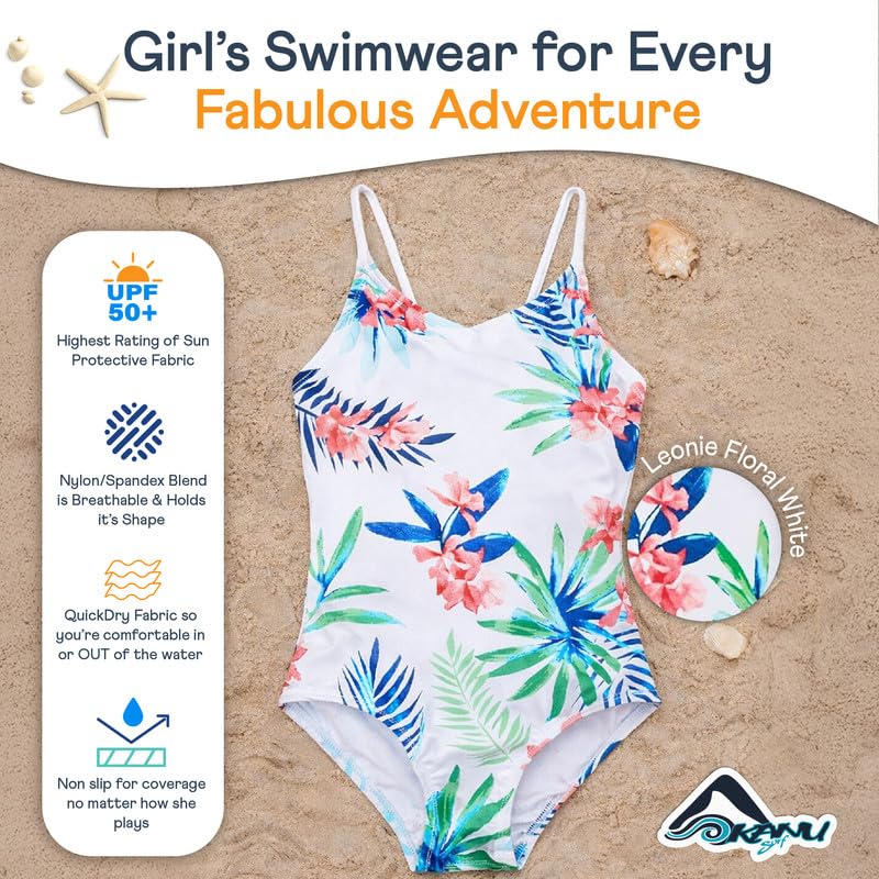 Girls' Leonie V-Neck 1-pc Swimsuit