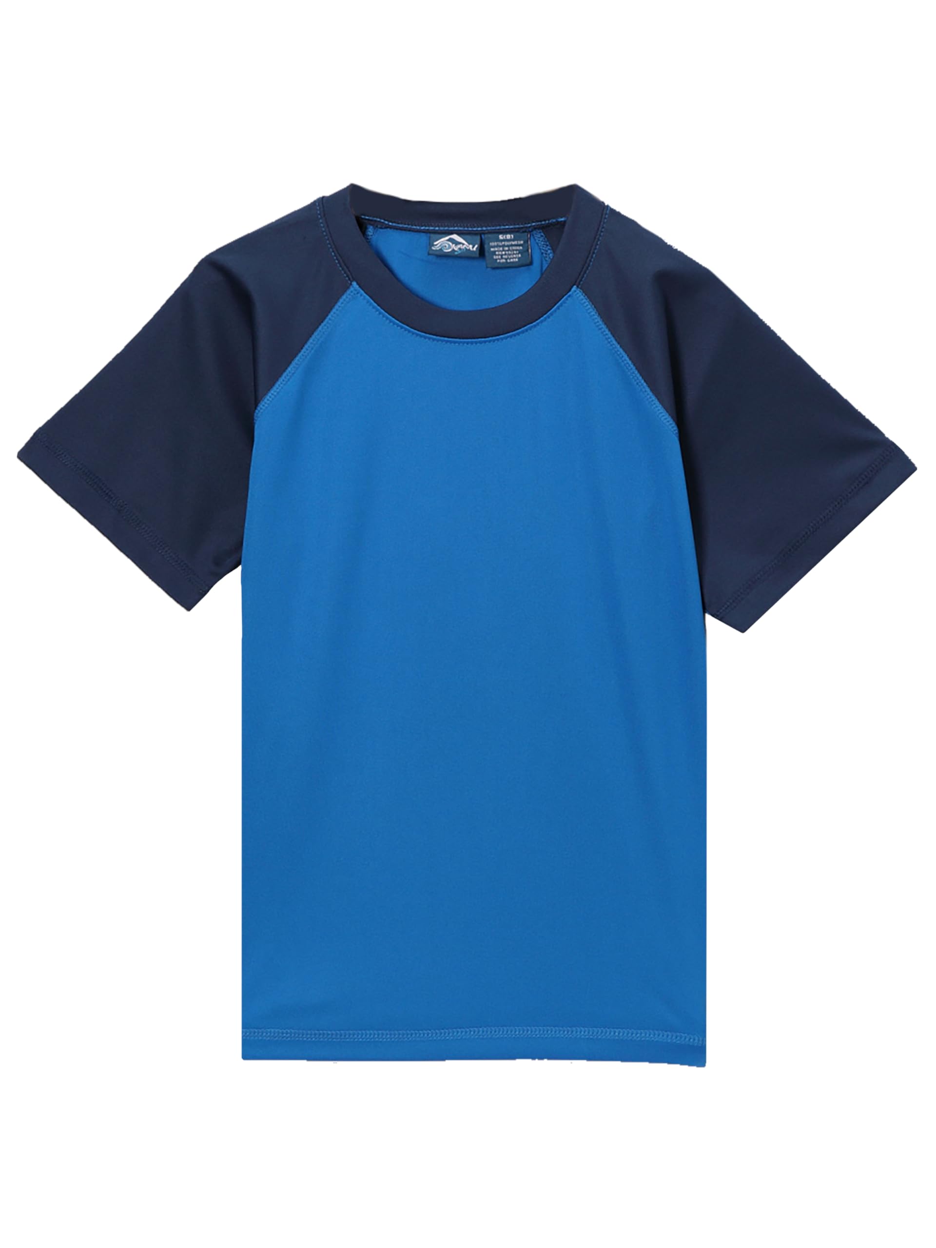 Boys' Contrast Short Sleeve Swim Shirts