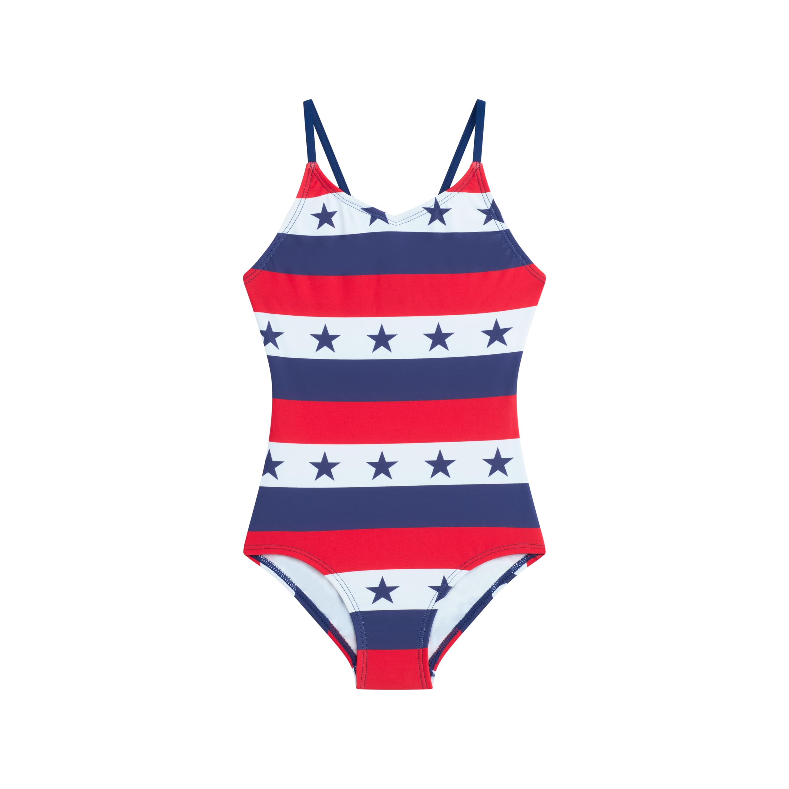 Americana Girls' Swim 1PC V-Neck