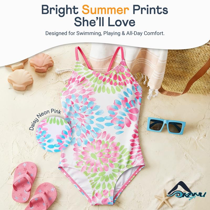 Girls' Leonie V-Neck 1-pc Swimsuit
