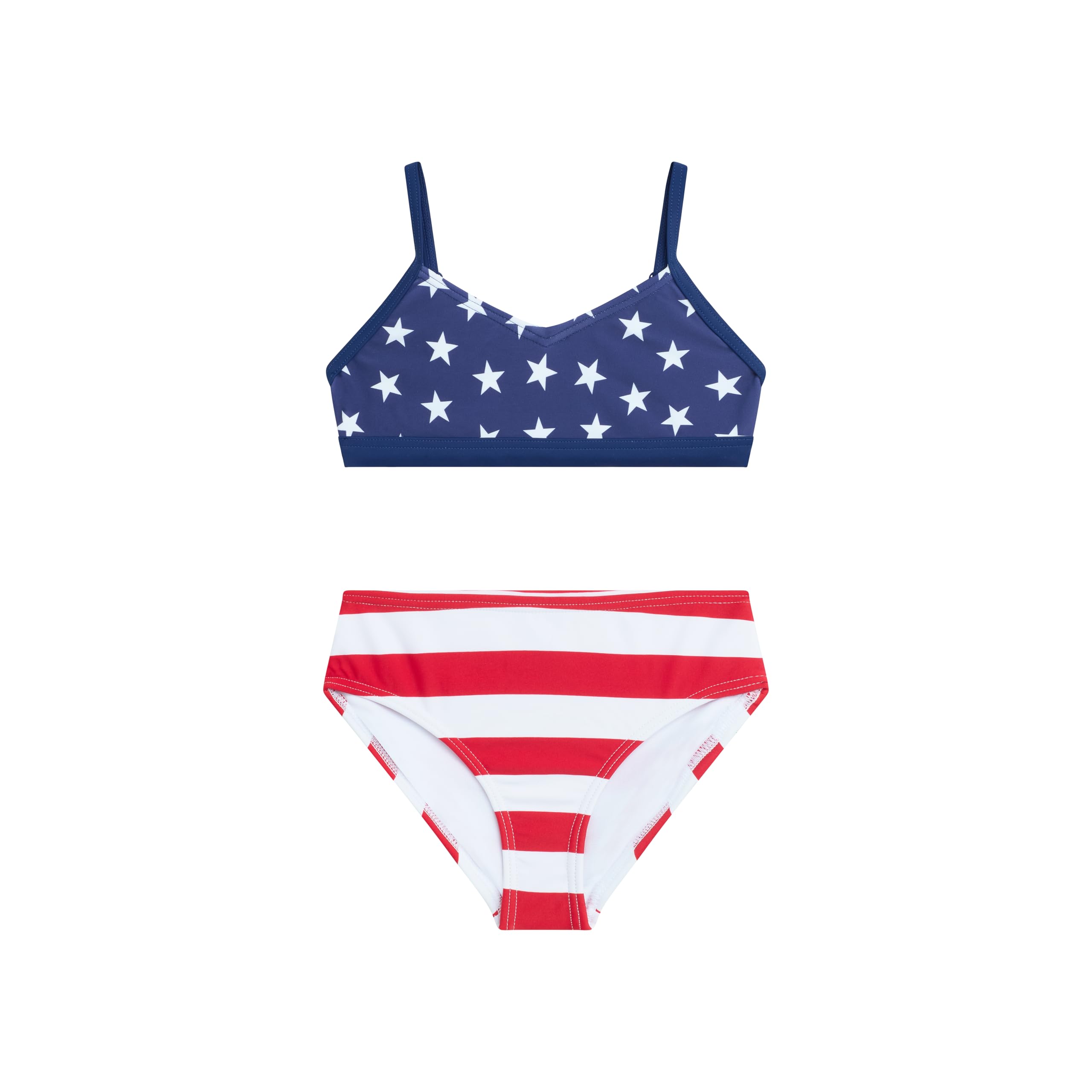 Usa Flag Girls' Swim 2PC V-Neck Bikini