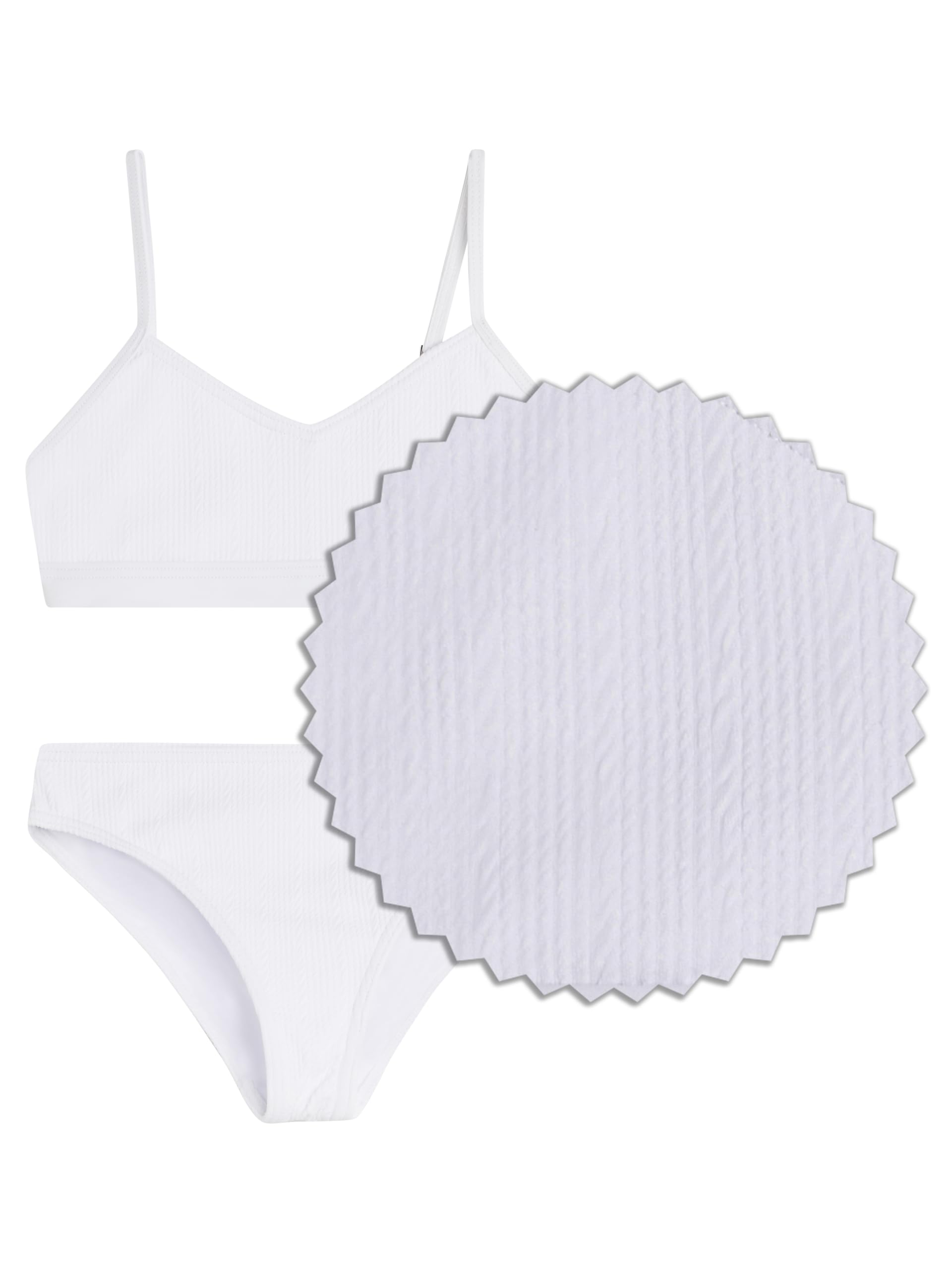 Girls' Solid Ruched V Bikini
