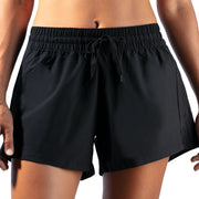 Women's Solid 4" Stretch Elastic Board Shorts