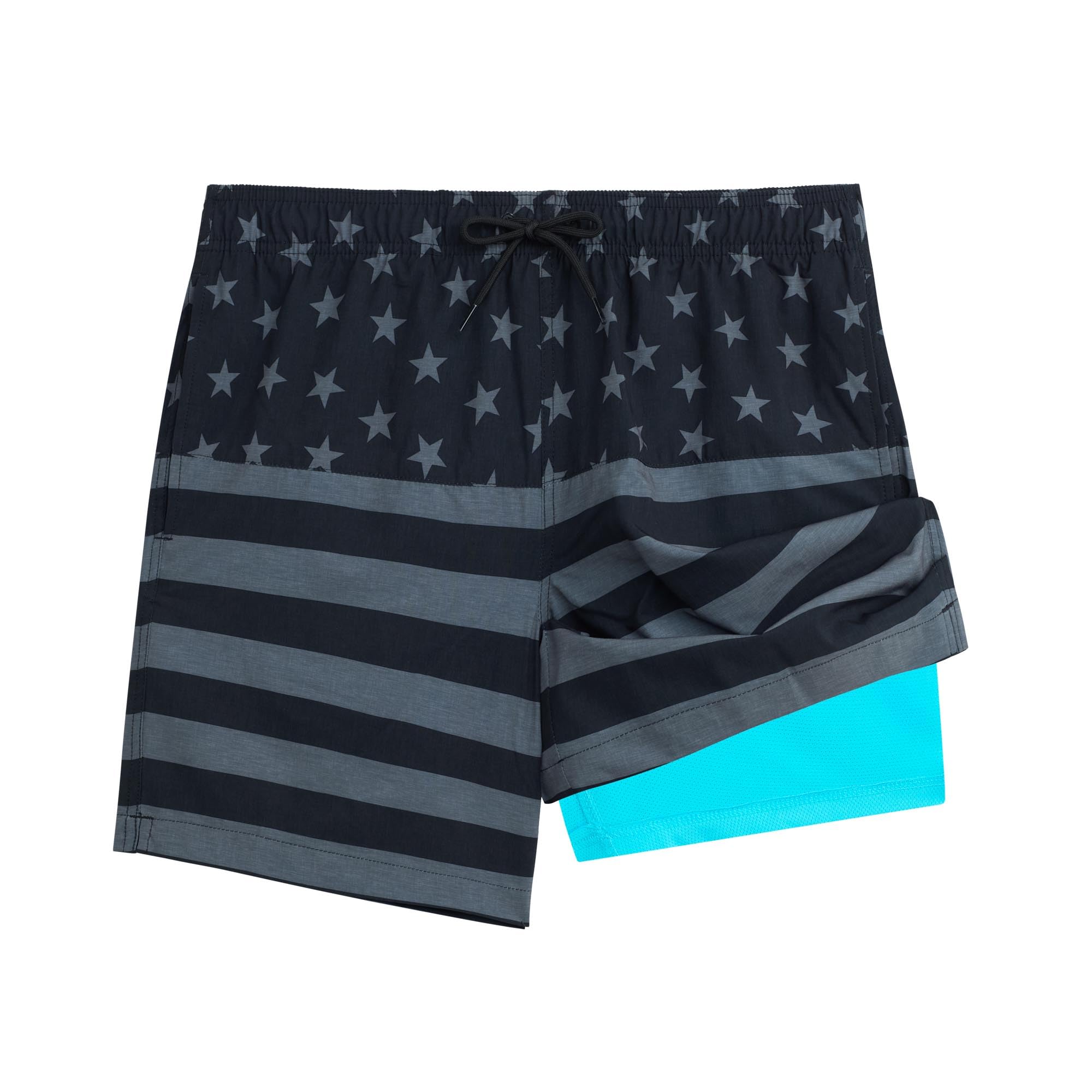 Vertical Flag Men's Swim Compression Liner Trunks 1