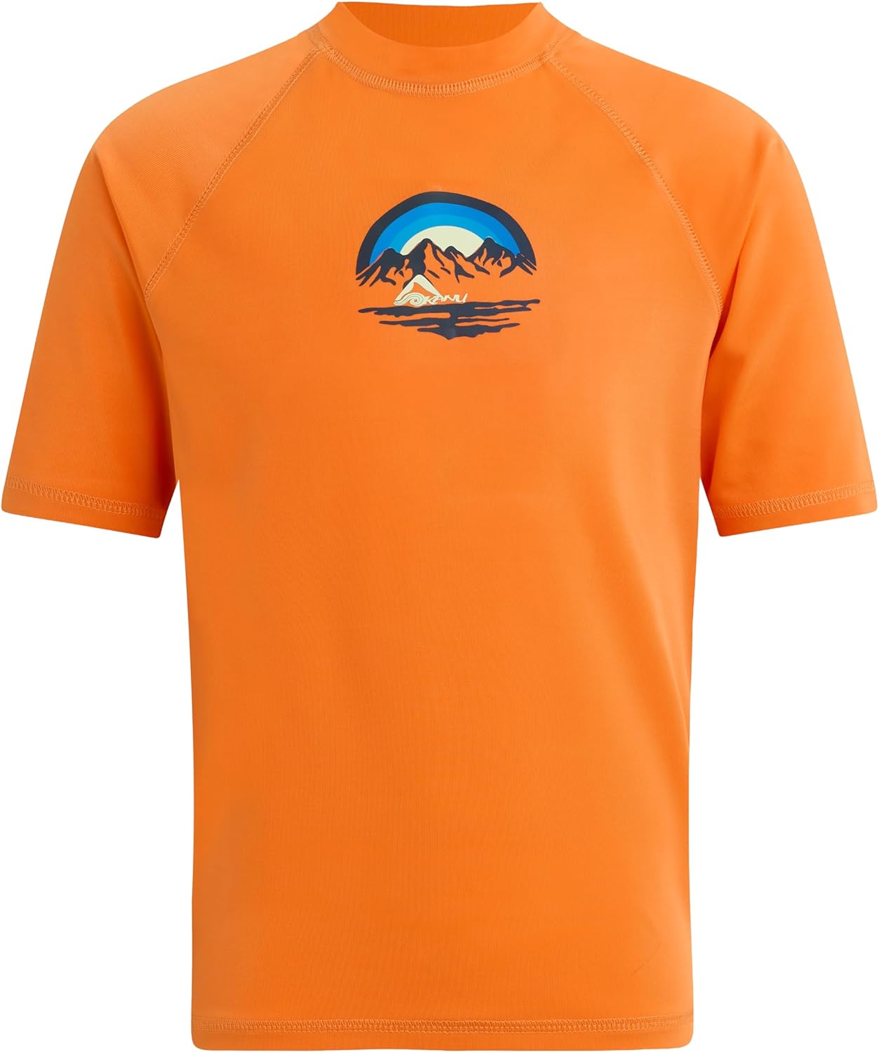 Boys' Mountain Short Sleeve Rashguard — Orange