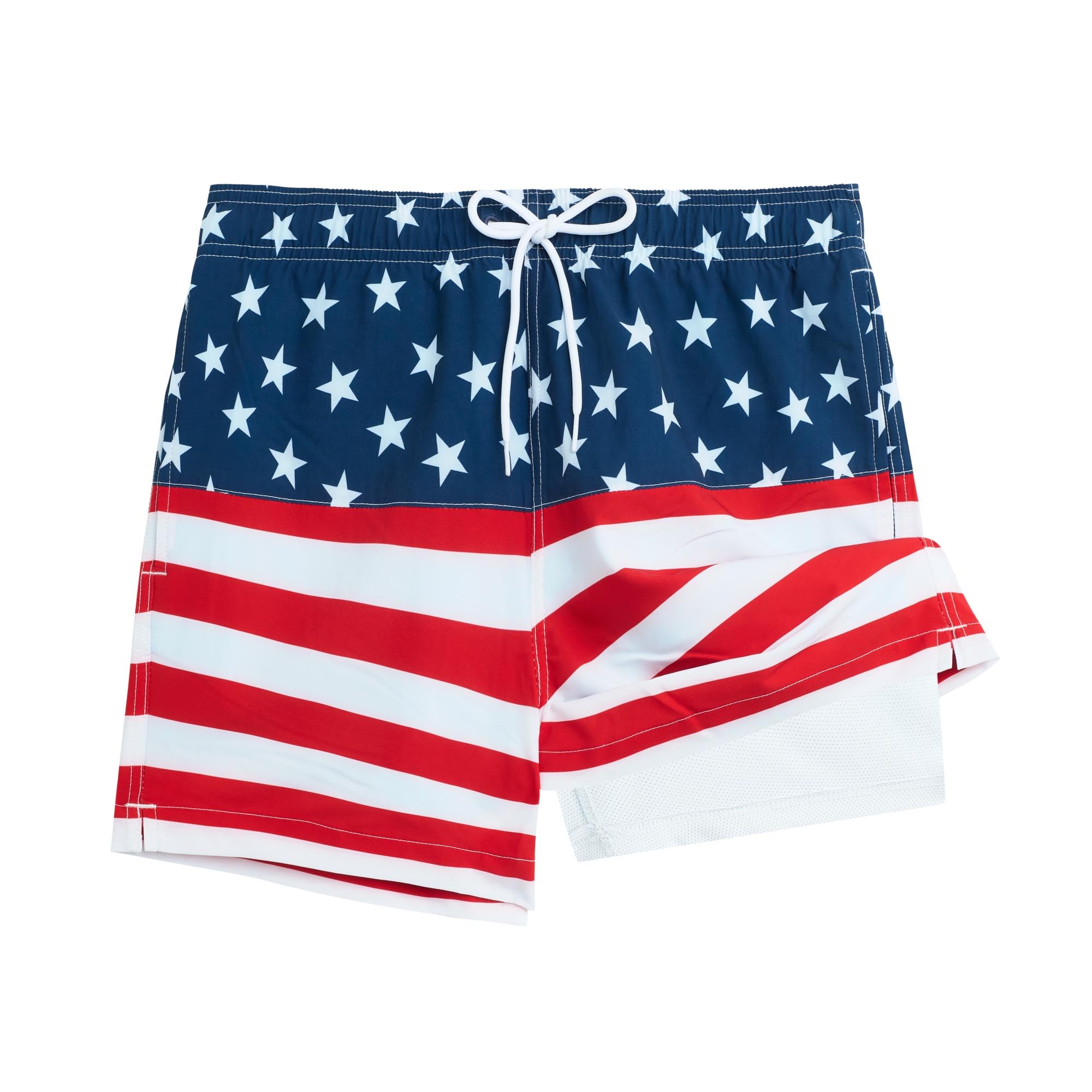 Vertical Flag Men's Swim Compression Liner Trunks 1