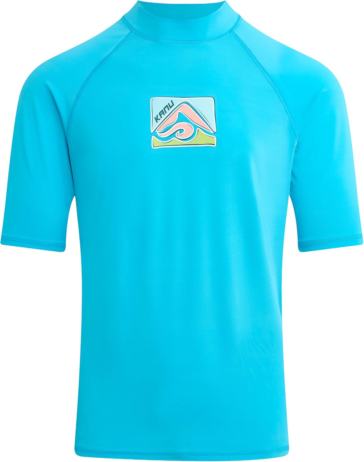 Men's Logo Short Sleeve Rashguard — Aqua