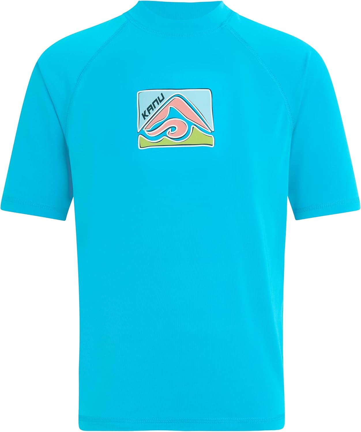 Boys' Logo Short Sleeve Rashguard — Aqua
