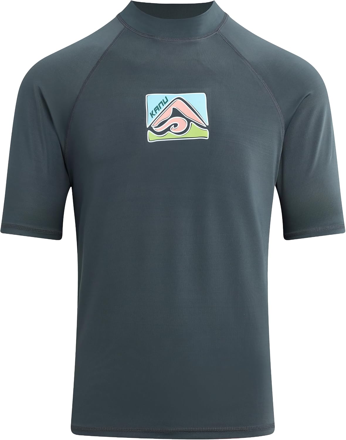 Men's Logo Short Sleeve Rashguard — Charcoal