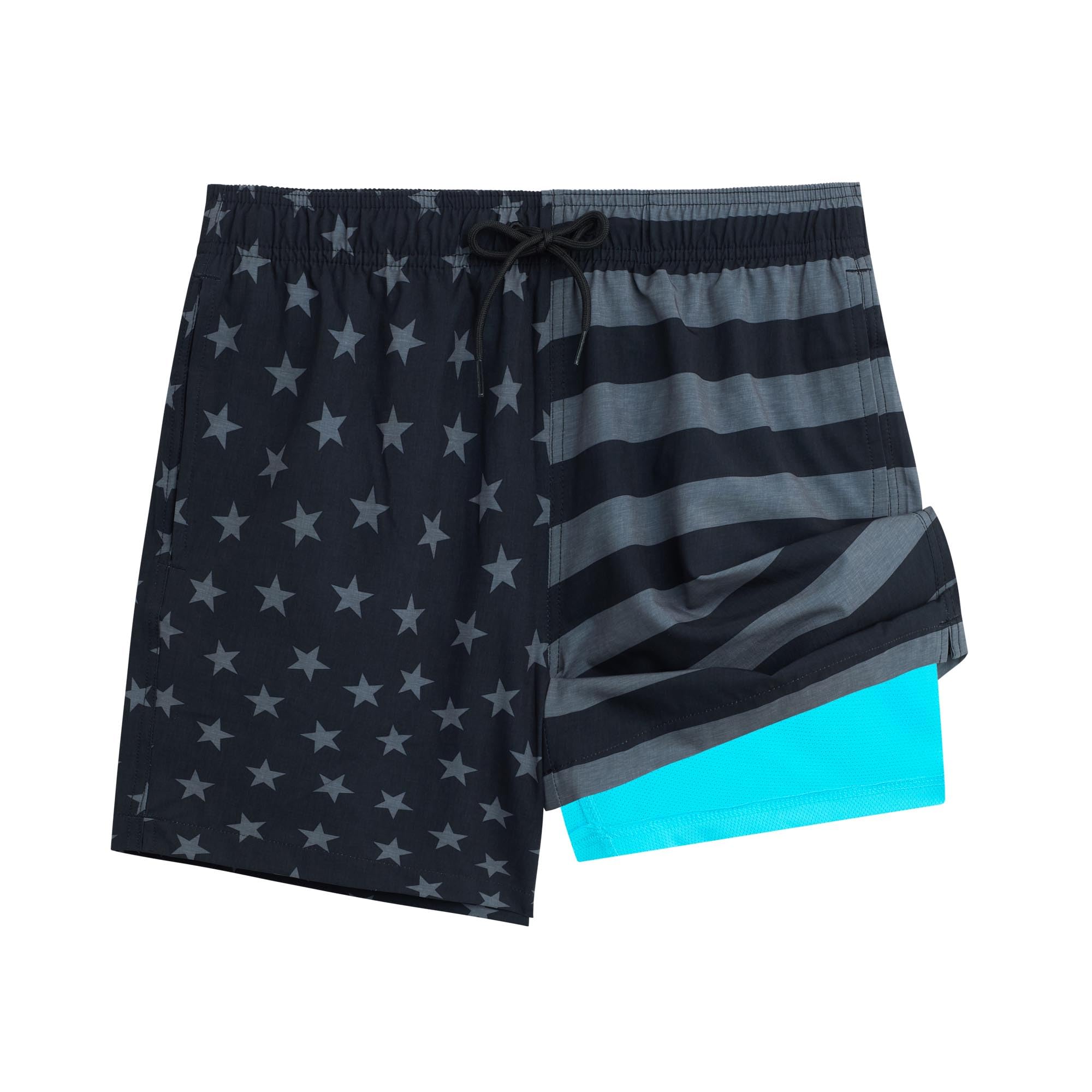 Horizontal Flag Men's Swim Compression Liner Trunks 1