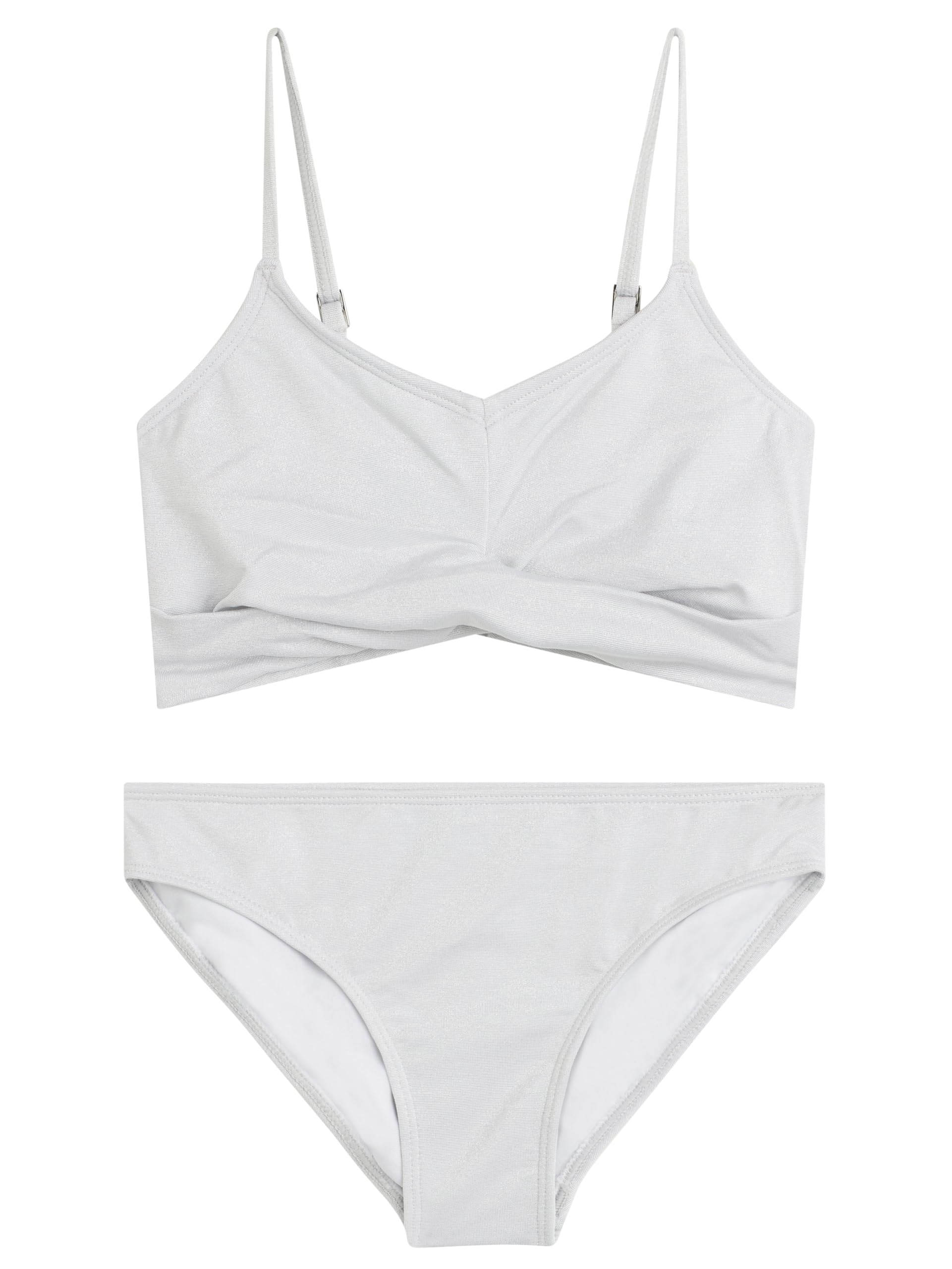 Girls' Sparkle Solid Twist Bikini