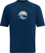 Boys' Mountain Short Sleeve Rashguard — Navy