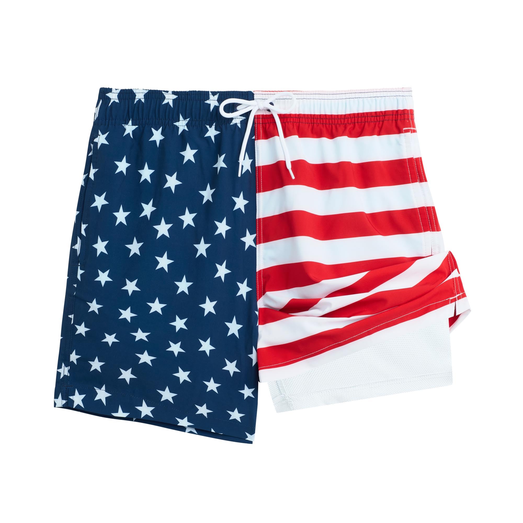 Horizontal Flag Men's Swim Compression Liner Trunks 1