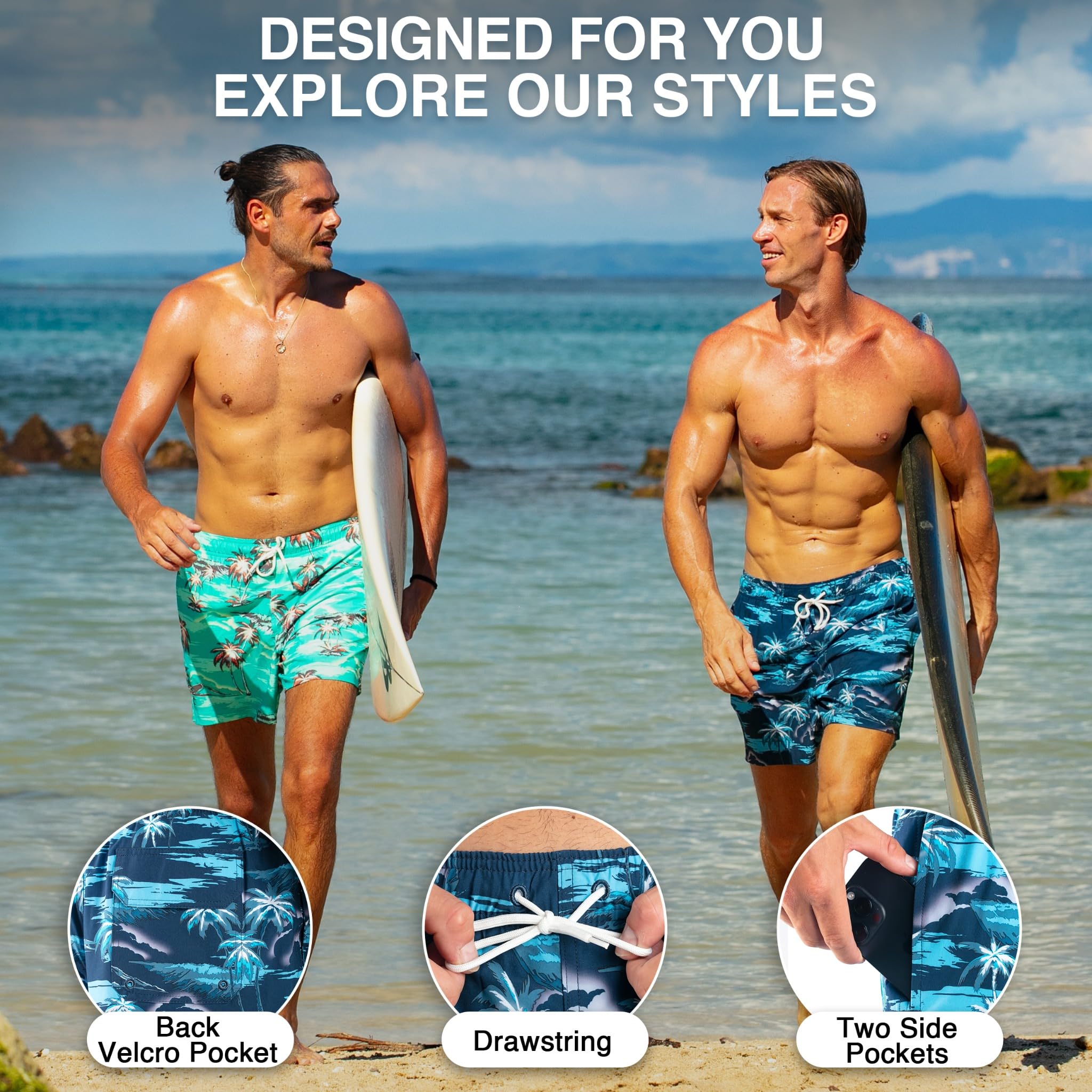 Men's Seascape 5" Stretch Swim Trunks
