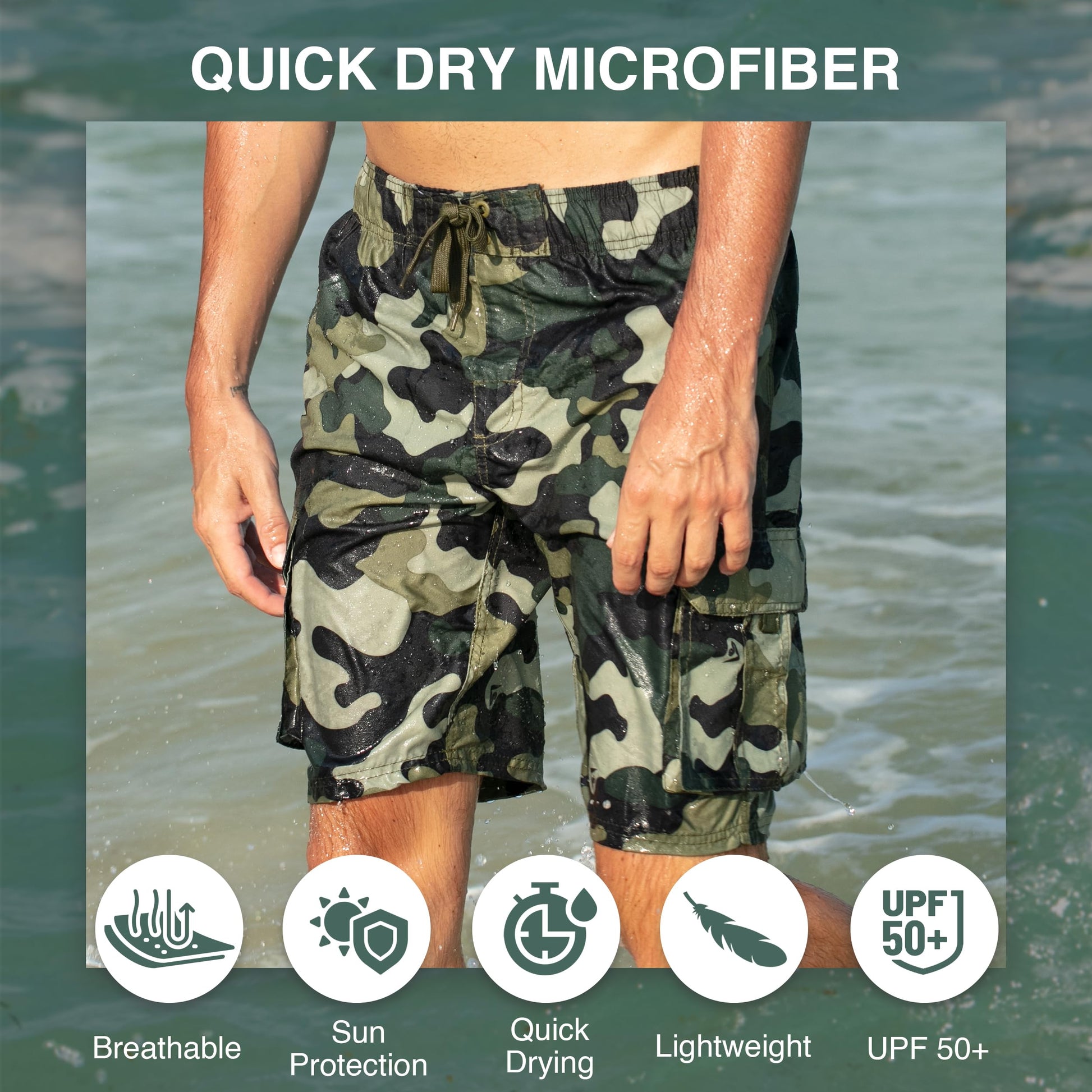 Men's Camo 9" Swim Trunks