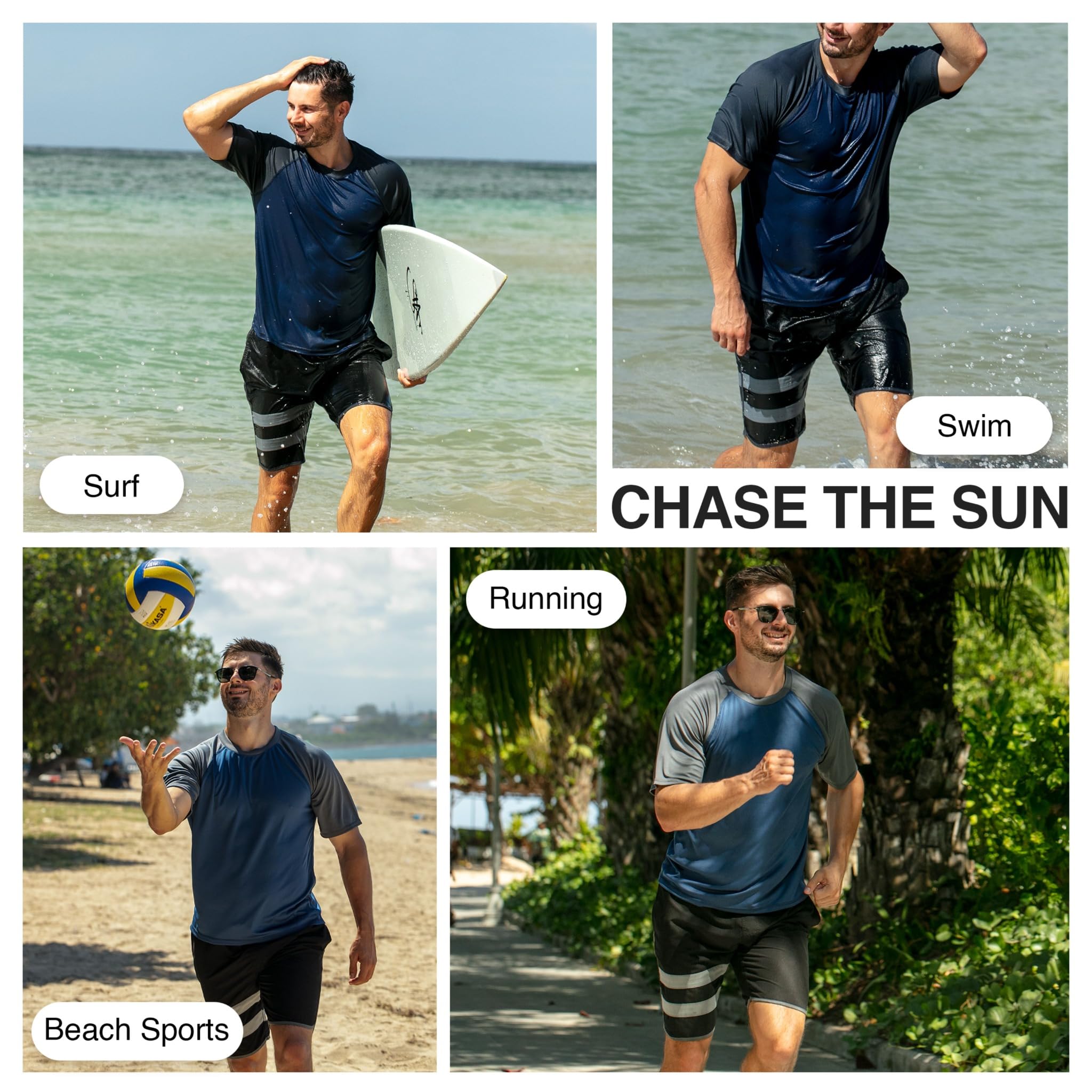 Men's Contrast Short Sleeve Rashguard