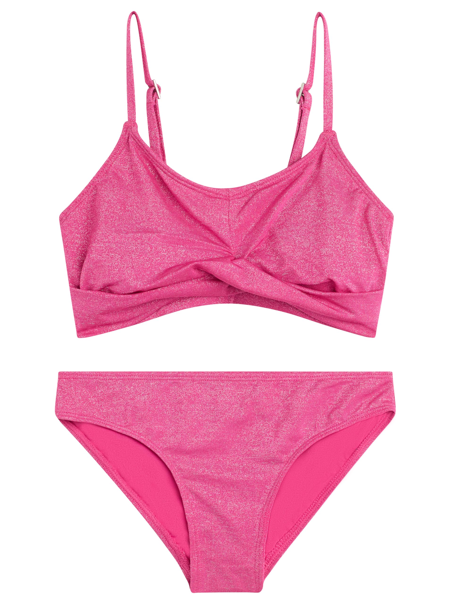 Girls' Sparkle Solid Twist Bikini