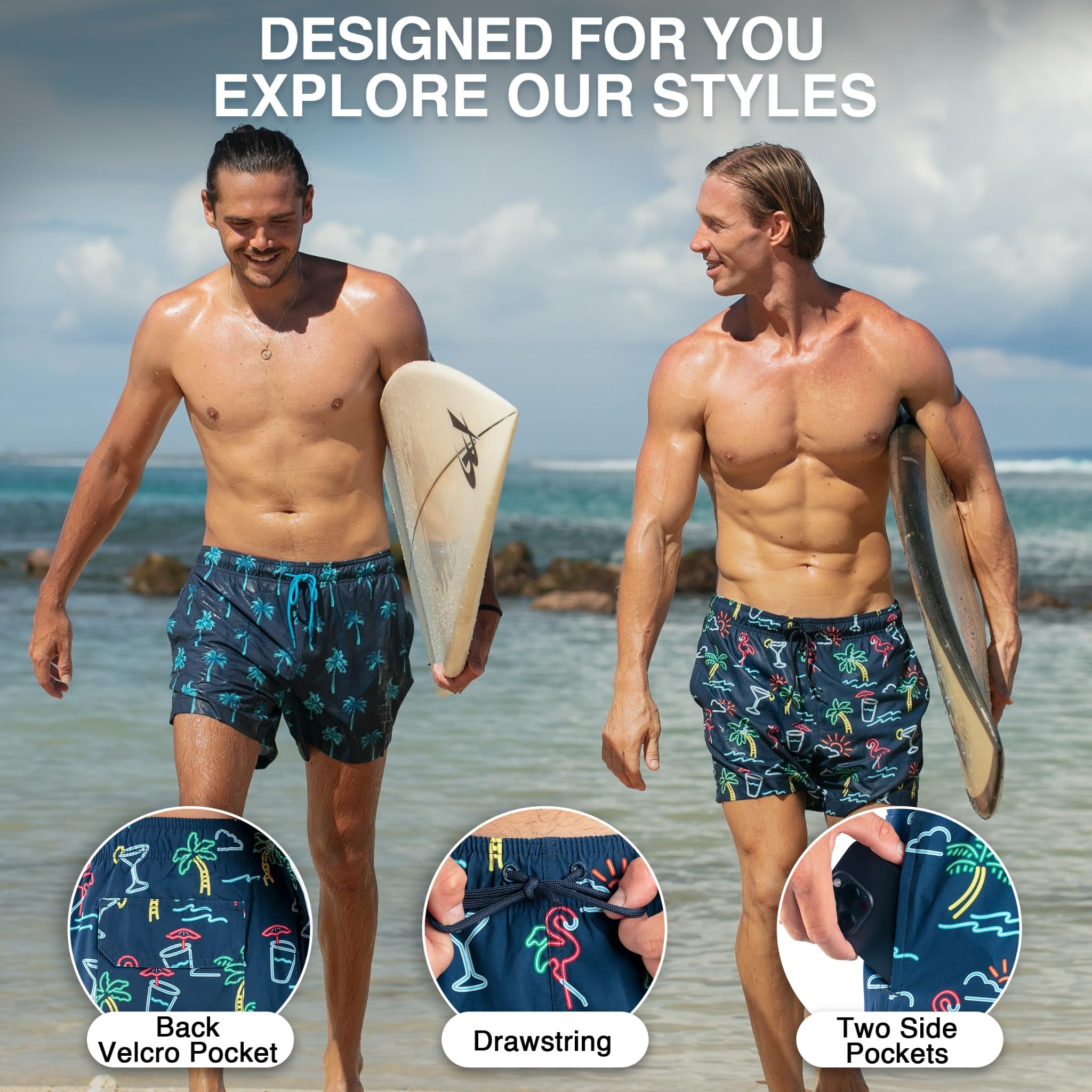 Men's Beach Club 5" Stretch Swim Trunks