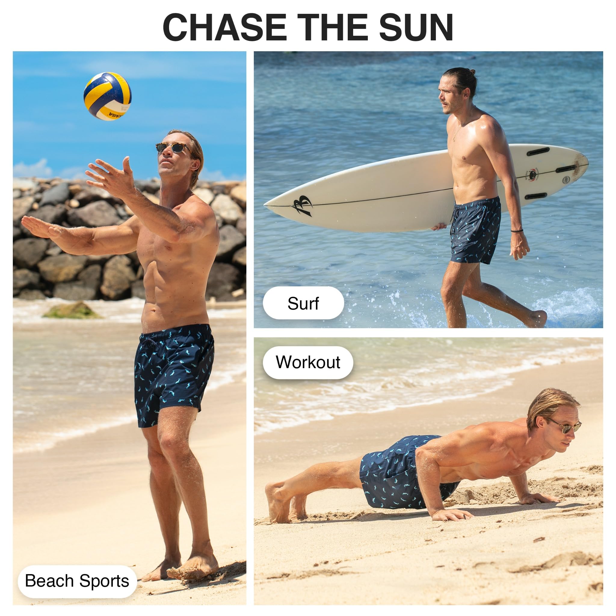 Men's Sharks 5" Stretch Swim Trunks