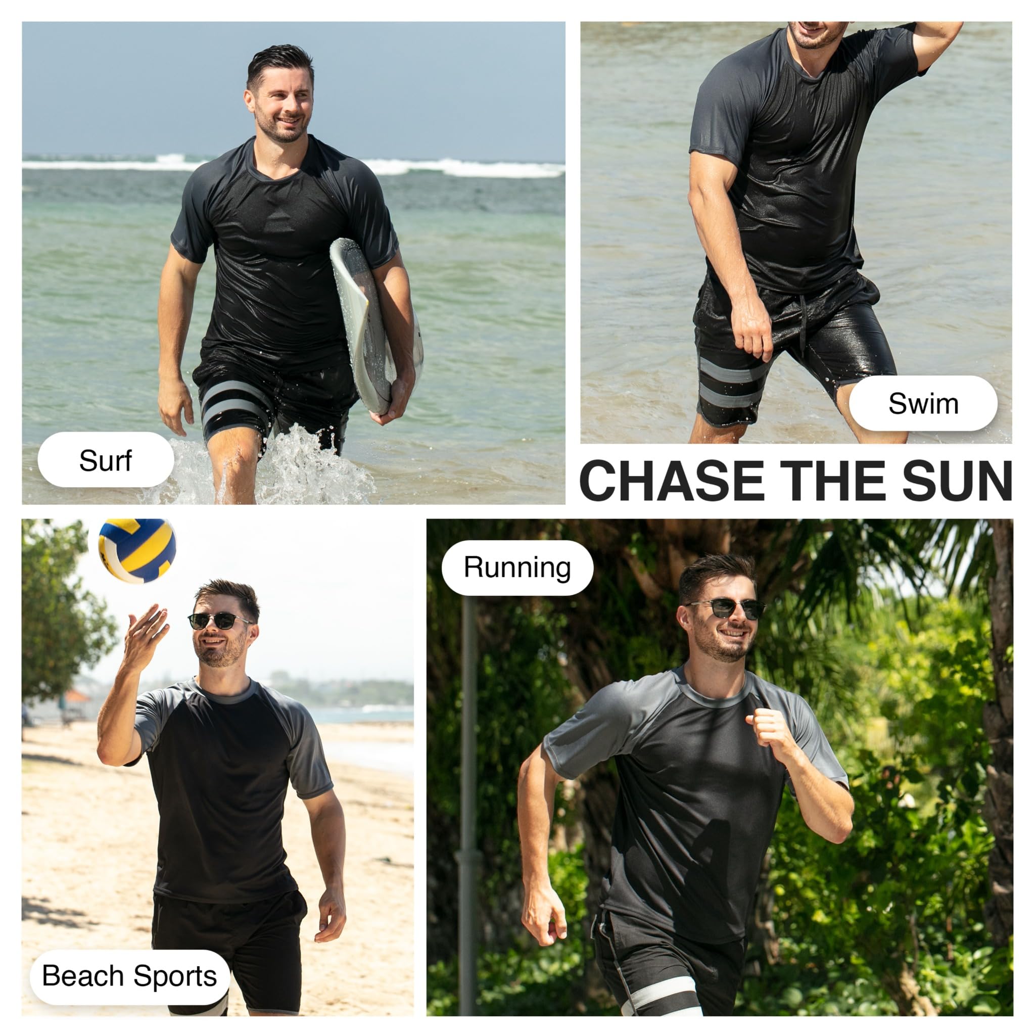 Men's Contrast Short Sleeve Rashguard