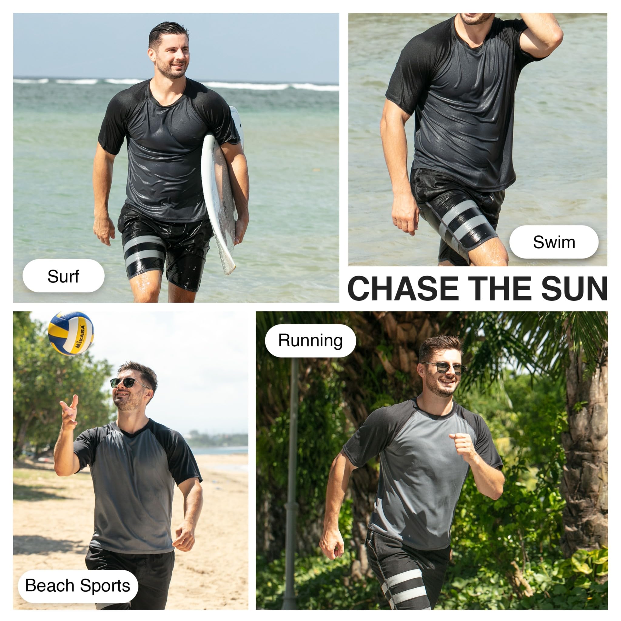 Men's Contrast Short Sleeve Rashguard