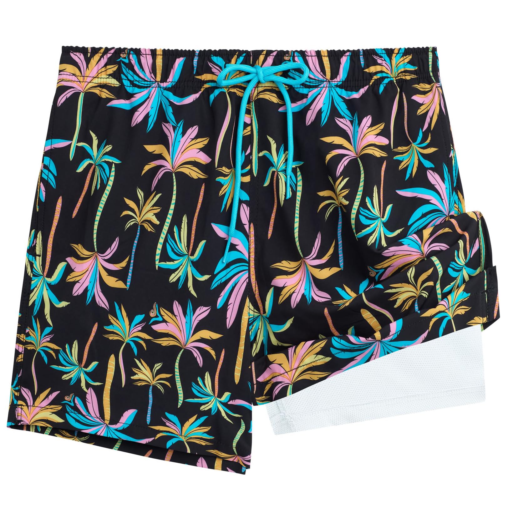 Pacific Palm Men's Swim Compression Liner Trunks