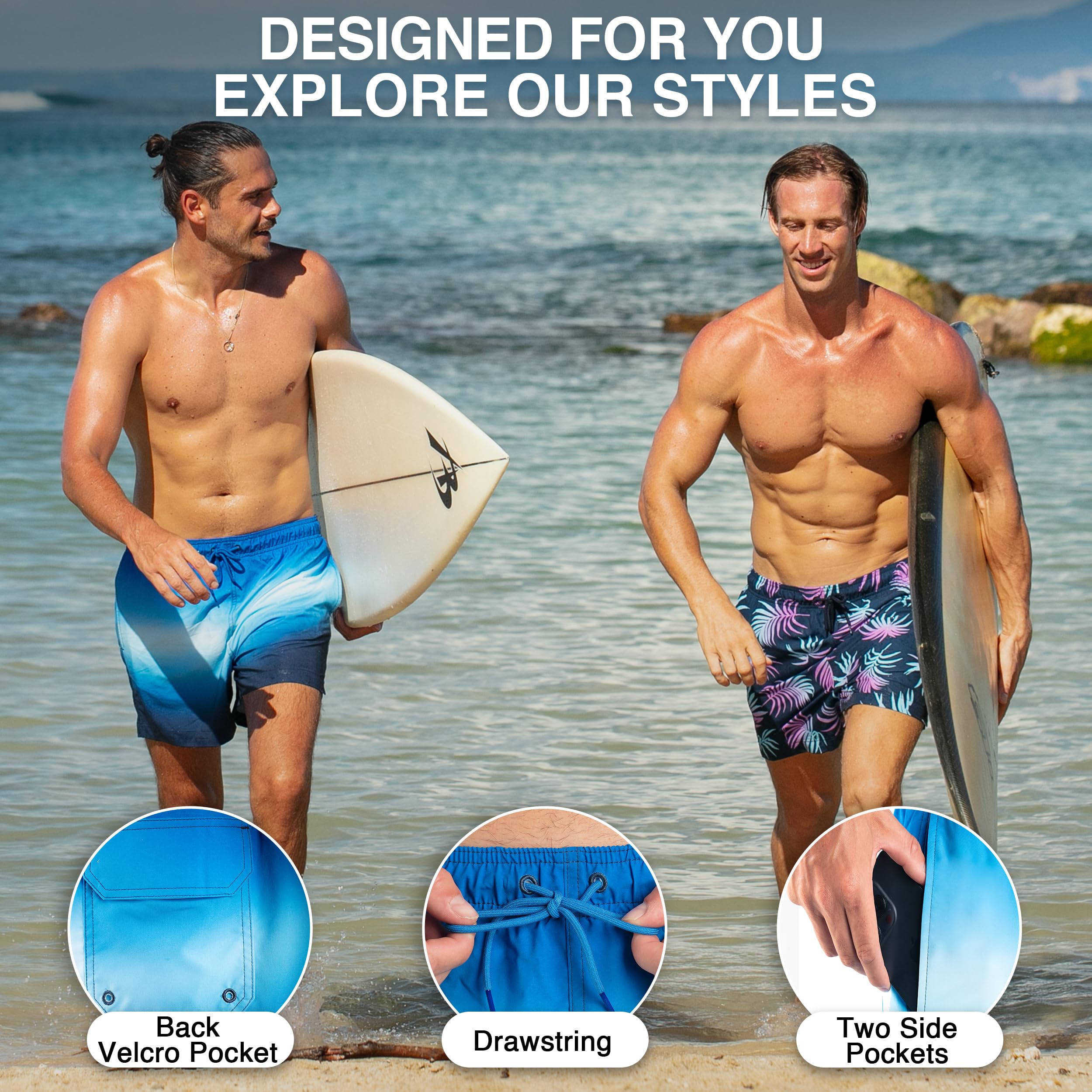 Men's Dipping 5" Stretch Swim Trunks