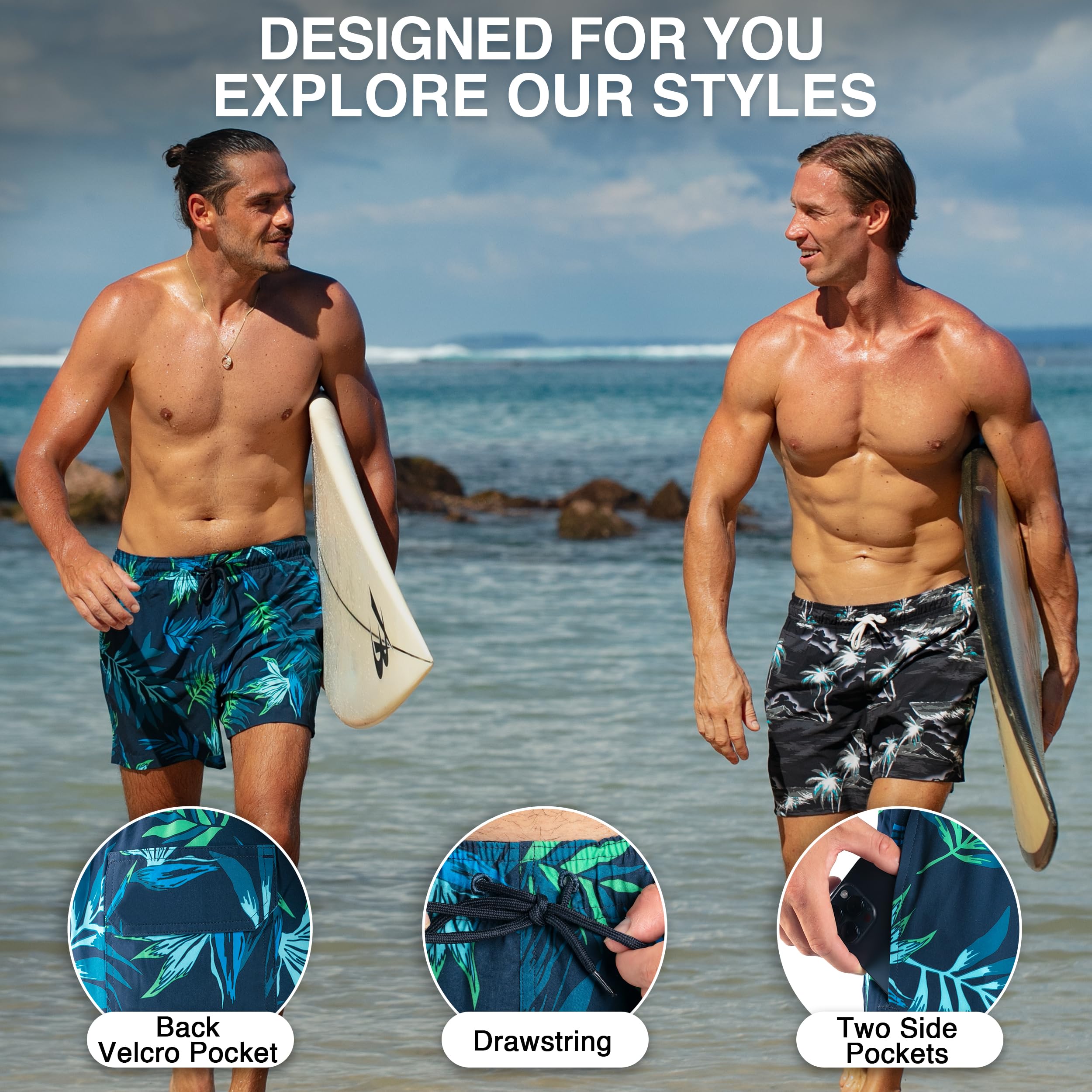 Men's Bayside 5" Stretch Swim Trunks