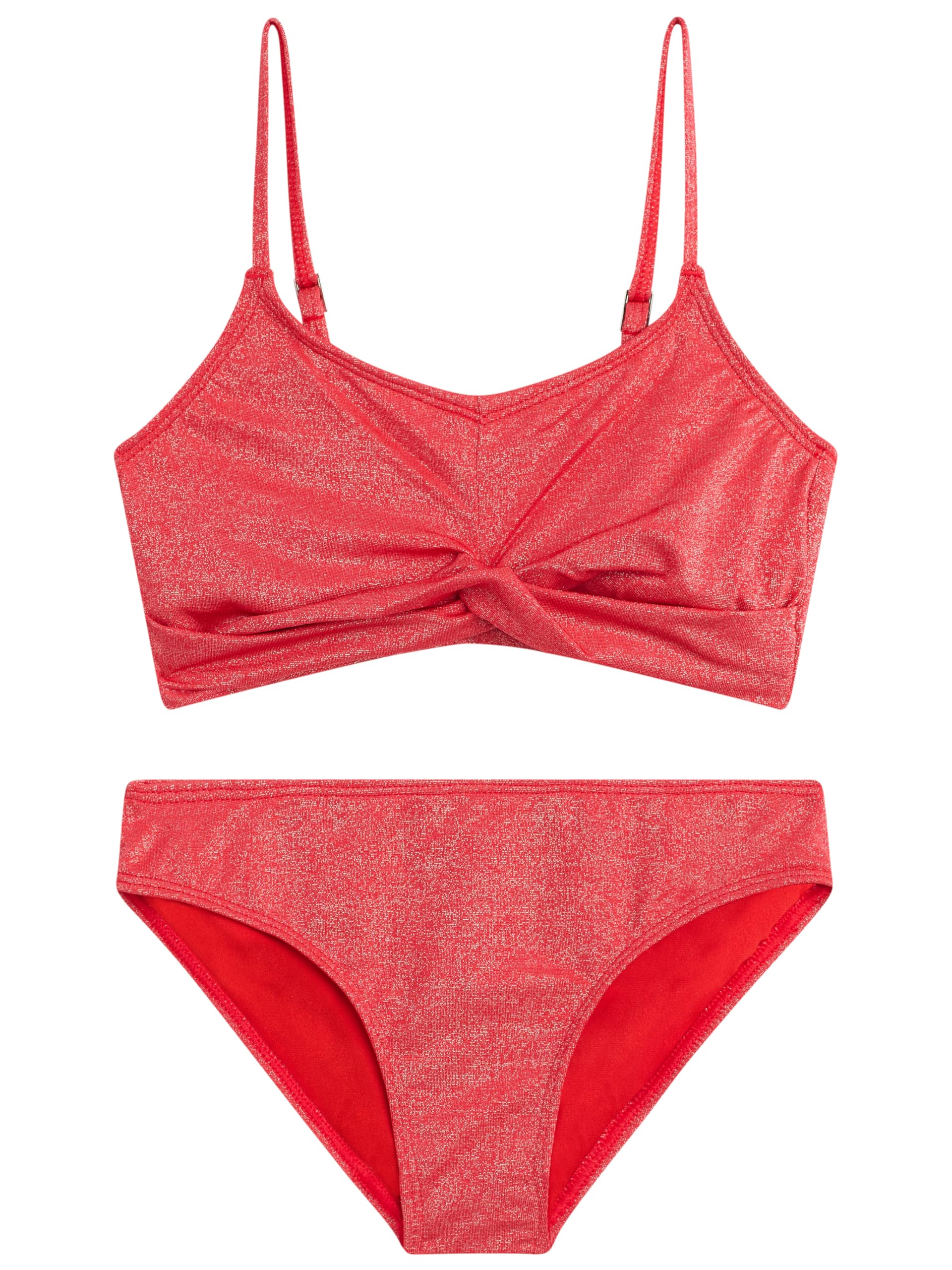 Girls' Sparkle Solid Twist Bikini