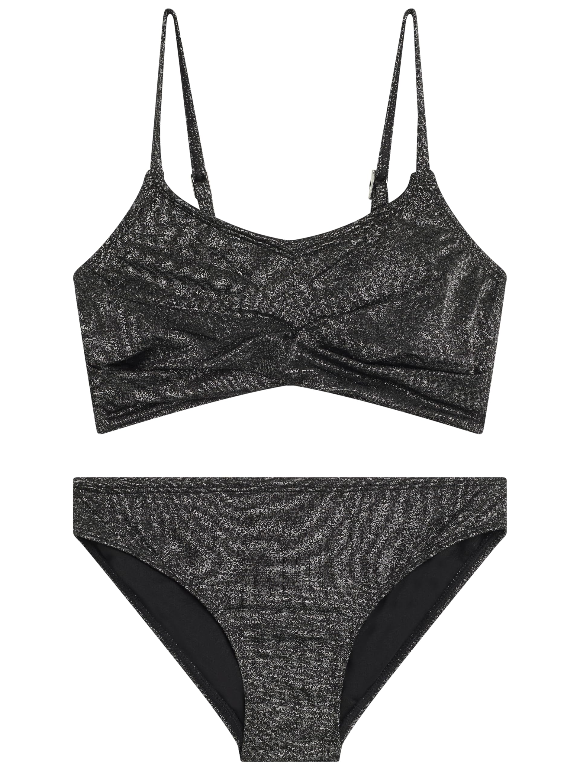 Girls' Sparkle Solid Twist Bikini